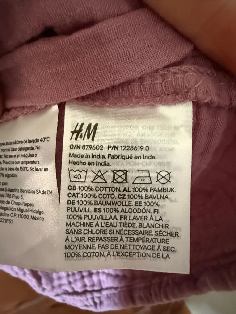 H&M Mauve Maxi Skirt with White Floral Embroidery